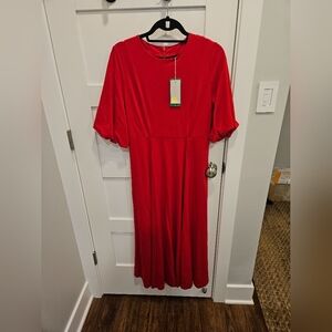 Boden Red Midi Dress